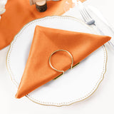 5 Pack | Orange Seamless Cloth Dinner Napkins, Reusable Linen | 20inchx20inch