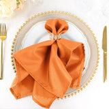 5 Pack | Orange Seamless Cloth Dinner Napkins, Reusable Linen | 20inchx20inch