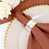 5 Pack Terracotta (Rust) Polyester Linen Dinner Cloth Napkins, Reusable Washable