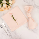 5 Pack Blush Premium Polyester Cloth Napkins, Seamless Linen Dinner Napkins