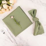 5 Pack Eucalyptus Sage Green Premium Polyester Dinner Napkins, Seamless Cloth Napkins