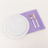 5 Pack Lavender Lilac Premium Polyester Cloth Napkins with Hemmed Edges