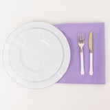 5 Pack Lavender Lilac Premium Polyester Cloth Napkins with Hemmed Edges