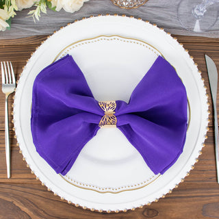 Elevate Your Table Setting with Purple Premium Polyester Dinner Napkins
