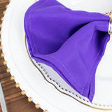 5 Pack Purple Premium Polyester Dinner Napkins, Seamless Cloth Napkins - 20"x20" - 220GSM