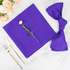 5 Pack | Purple Premium Polyester Dinner Napkins, Seamless Cloth Napkins - 20"x20" - 200GSM