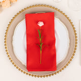 5 Pack Red Premium Polyester Dinner Napkins, Seamless Cloth Napkins
