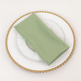 5 Pack Sage Green Premium Polyester Cloth Napkins with Hemmed Edges, Reusable Dinner Napkins