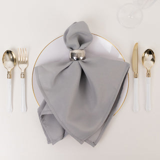 <span style="background-color:transparent;color:#000000;">Beautiful Silver Premium Polyester Cloth Napkins</span>