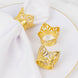 4 Pack | Metallic Gold Crown Rhinestone Napkin Rings, Royal Bling Napkin Holders