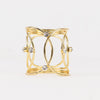 4 Pack Gold Metal Napkin Rings, Hollow Woven Style With Rhinestones, Elegant Napkin Holders