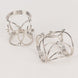 4 Pack Silver Metal Napkin Rings, Hollow Woven Style With Rhinestones, Elegant Napkin Holders