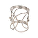 4 Pack Silver Metal Napkin Rings, Hollow Woven Style With Rhinestones, Elegant Napkin Holder#whtbkgd