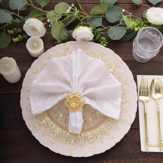Add a Touch of Elegance with Gold Metal Hollow Sun Flower Napkin Rings
