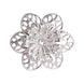 4 Pack Silver Metal Hollow Sun Flower Napkin Rings, Modern Flower Shaped Napkin Bands#whtbkgd