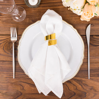 Add a Touch of Elegance with Shiny Gold Metal Swirl Wrap Cuff Band Napkin Rings