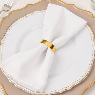 Add a Touch of Elegance to Your Table with Shiny Gold Metal Semicircle Napkin Rings