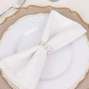 4 Pack | 1.5inch White Pearl Beads and Silver Rhinestone Napkin Rings, Elegant Round