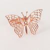 4 Pack | Blush Rose Gold Metal Butterfly Napkin Rings, Decorative Laser Cut Cloth Napkin Holders