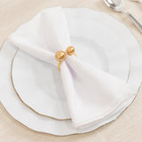 10 Pack Gold Pearl Metal Napkin Holders Dining Table Decor, Elegant Round Wedding Napkin Rings