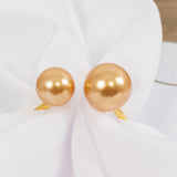 10 Pack Gold Pearl Metal Napkin Holders Dining Table Decor, Elegant Round Wedding Napkin Rings