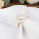10 Pack White Pearl Gold Metal Napkin Holders Dining Table Decor, Elegant Round Wedding Napkin Rings