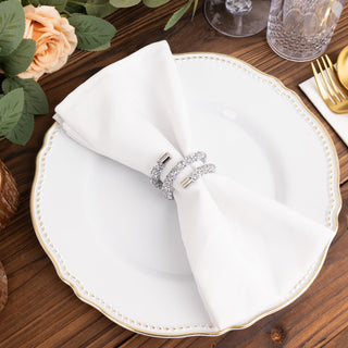 Elevate Your Table Decor with Silver Rhinestone Swirl Napkin Rings