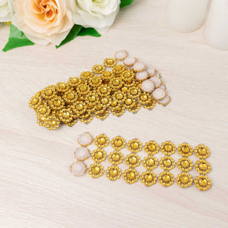 Elegant Gold Sunflower Diamond Rhinestones Napkin Holders for Stunning Table Decor