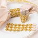 10 Pack Gold Sunflower Diamond Rhinestones Napkin Holders With Velcro, Elegant Wedding Napkin Rings