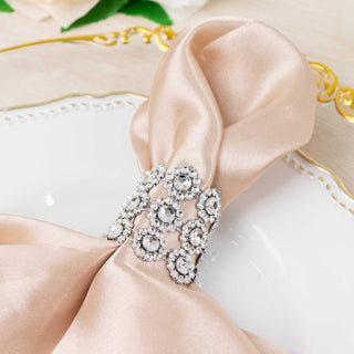Convenient and Beautiful Silver Napkin Buckles