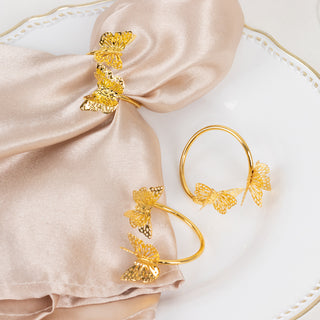 <span style="background-color:transparent;color:#000000;">Beautiful Gold Laser Cut Butterfly Metal Napkin Rings</span>