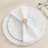 4 Pack Gold Metal Butterfly Napkin Rings with Pearl and Rhinestone Accents