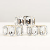 4 Pack Crystal Diamond Gem Napkin Rings – Luxury Napkin Holders for Elegant Table Decor