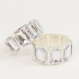 4 Pack Crystal Diamond Gem Napkin Rings – Luxury Napkin Holders for Elegant Table Decor