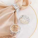 4 Pack Crystal Diamond Gem Napkin Rings – Luxury Napkin Holders for Elegant Table Decor