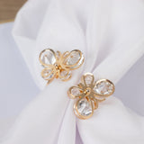 10-Pack 3inch Gold Butterfly Napkin Holders with Crystal Accents Decorative Napkin Rings Weddings