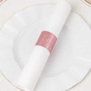 Add a Touch of Glamour with Rose Gold Glitter Paper Napkin Holders