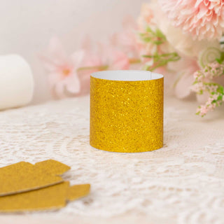 Create a Dazzling Table Setting with Gold Glitter Paper Napkin Holders