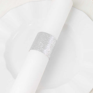Add a Touch of Glamour to Your Table with Silver Glitter Paper Napkin Holders