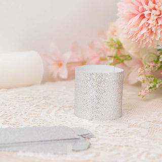 Convenience and Style with Silver Glitter Disposable Napkin Bands
