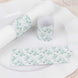 50 Pack White Green Paper Napkin Holder Bands with Eucalyptus Leaves