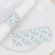 50 Pack White Green Paper Napkin Holder Bands with Eucalyptus Leaves