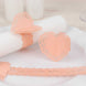 12 Pack Blush Shimmery Laser Cut Heart Paper Napkin Holders Bands with Lace Pattern
