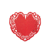 12 Pack Red Shimmery Laser Cut Heart Paper Napkin Holders Bands with Lace Pattern#whtbkgd