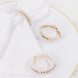 4-Pack White Pearl Rhinestone Napkin Holders, Elegant Round Napkin Rings - 4.5inch