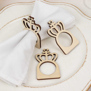Add a Touch of Elegance to Your Table with Natural Wooden Princess Crown Napkin Holders