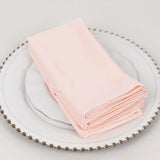 5 Pack Blush Premium Scuba Cloth Napkins, Wrinkle-Free Reusable Dinner Napkins - 20x20inch