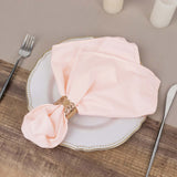 5 Pack Blush Premium Scuba Cloth Napkins, Wrinkle-Free Reusable Dinner Napkins - 20x20inch