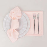 5 Pack Blush Premium Scuba Cloth Napkins, Wrinkle-Free Reusable Dinner Napkins - 20x20inch