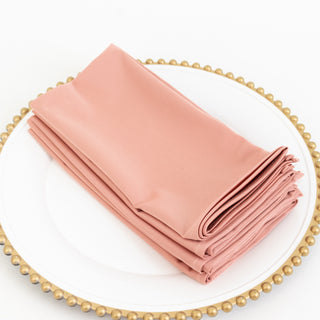 Dusty Rose Scuba Napkins: Wrinkle-Free Dinner Napkins